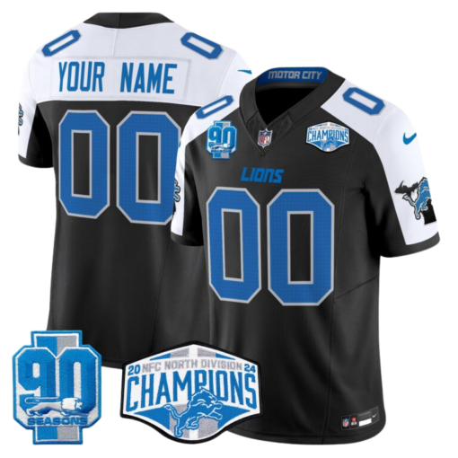 Detroit Lions 2024 NFC North Division Champions Patch Vapor Limited Custom Jersey – All Stitched