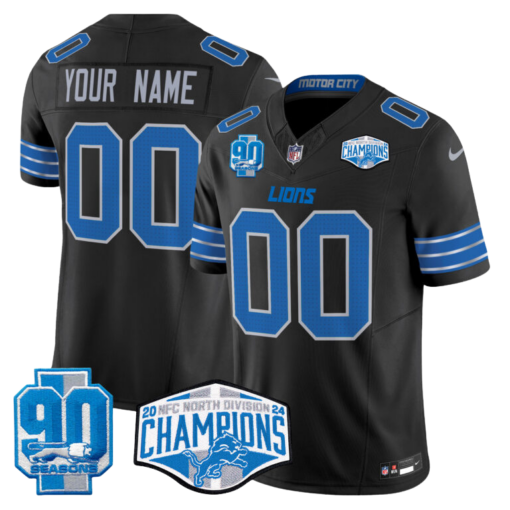 Detroit Lions 2024 NFC North Division Champions Patch Vapor Limited Custom Jersey – All Stitched - Image 2