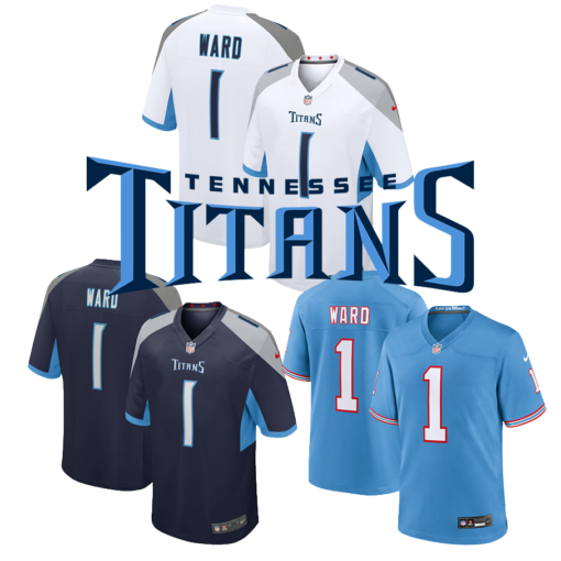 Men's Tennessee Titans #1 Cameron Ward 2025 Limited Jersey