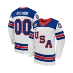 Men's USA Hockey 2026 White Away Stitched Jersey