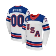 Men's USA Hockey 2026 White Away Stitched Jersey